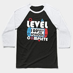 Level 100 Days Of School Complete for boys Gamer Video Baseball T-Shirt